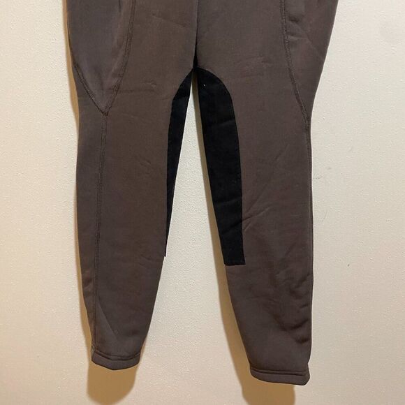 Kerrits M Fleece Lined Power Stretch Pro Kneepatch Winter Breeches Tights Brown - Picture 4 of 10